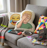 Facepalm Emoji Shaped Decorative Pillow