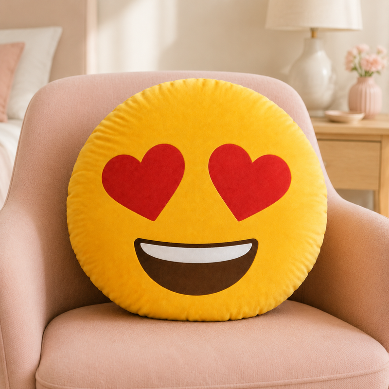 Heart Eyes Emoji Pillow