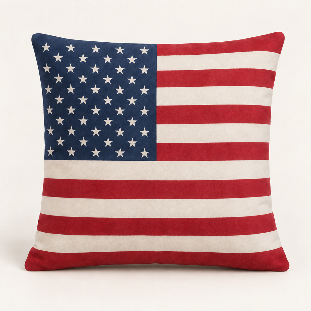 American Flag Square Pillow