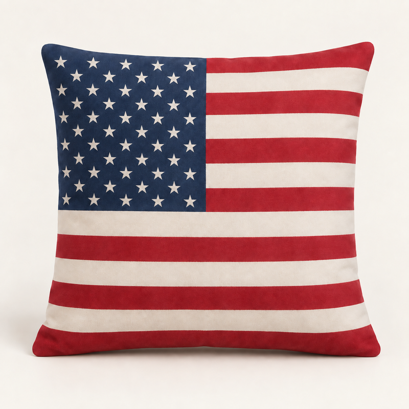 American Flag Square Pillow