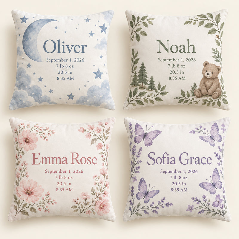 Baby Birth Details Pillow