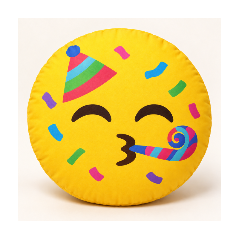 Party Face Emoji Pillow
