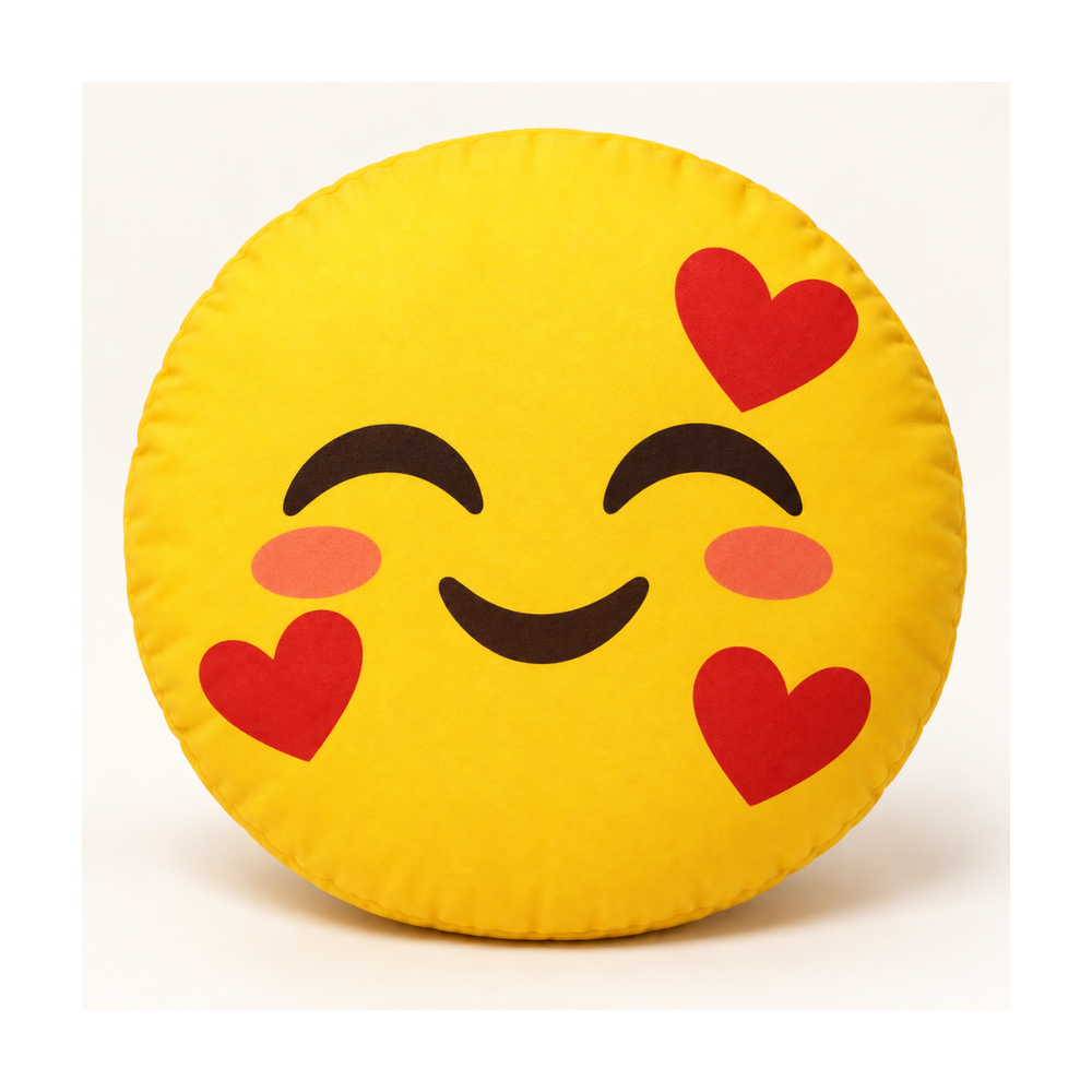 Smiling Hearts Emoji Pillow