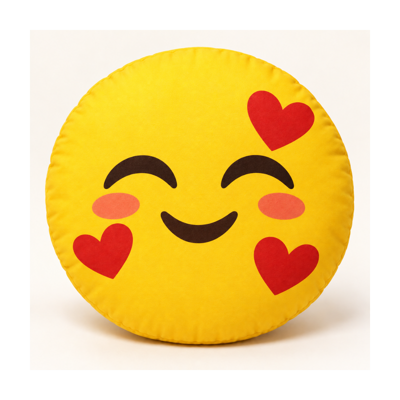 Smiling Hearts Emoji Pillow
