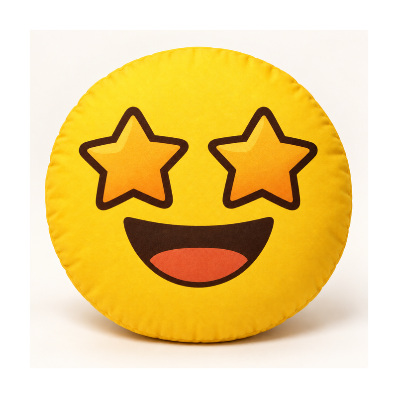 Star Eyes Emoji Pillow