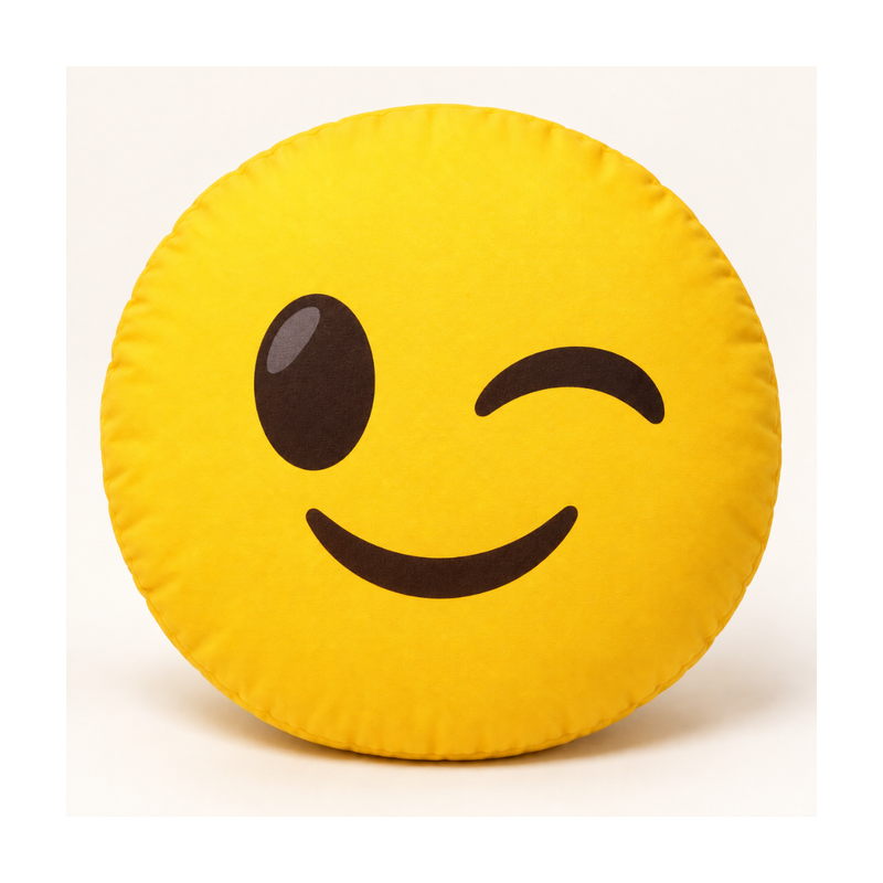 Winking Face Emoji Pillow